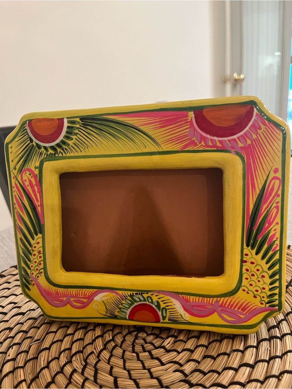 Hand-Painted Ceramic Photo Frame from Mexico